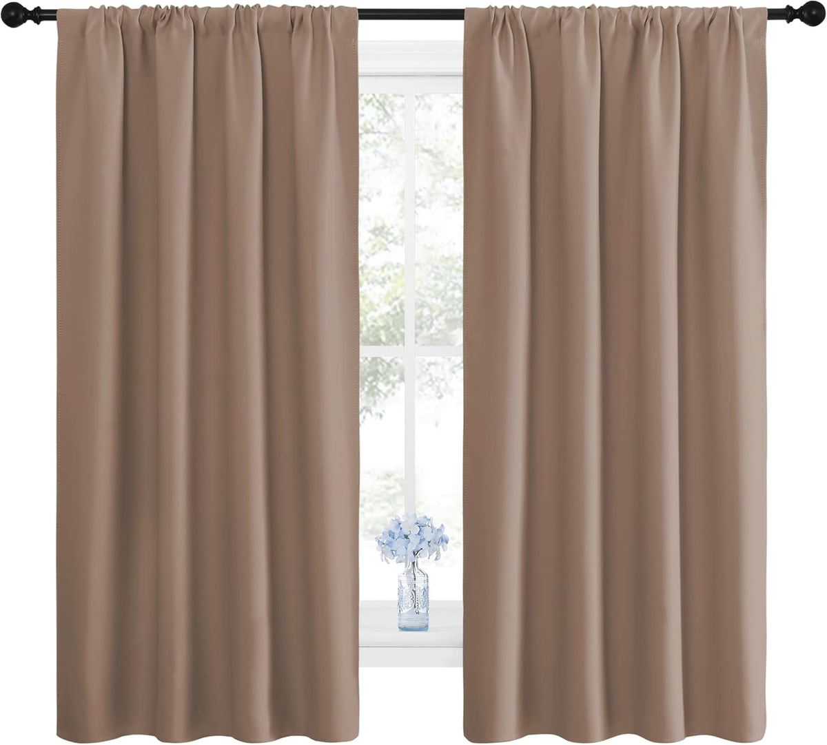 63"L x 42"W polyester curtains in Cappuccino, alternate view 2