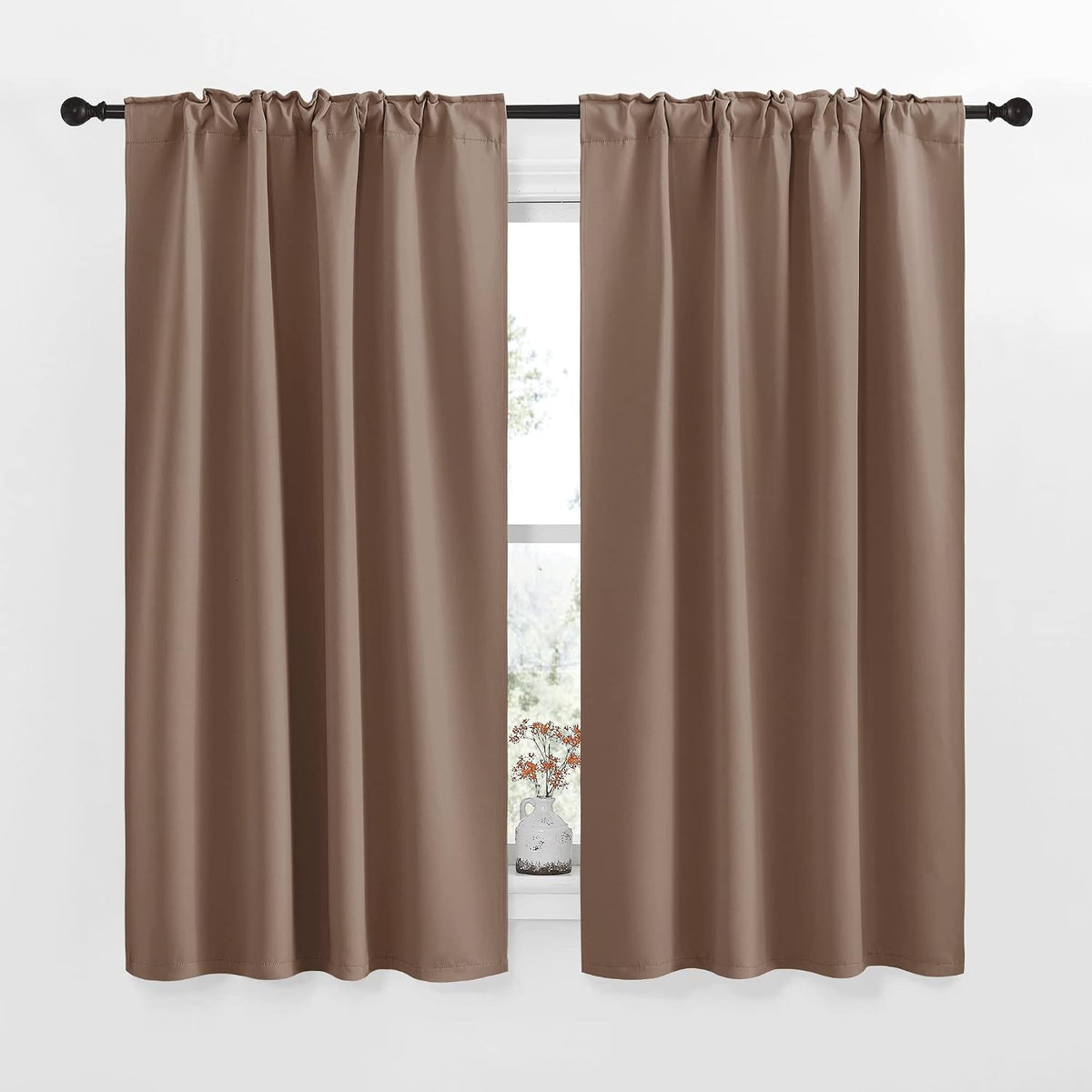63"L x 42"W polyester curtains in Cappuccino, alternate view 2