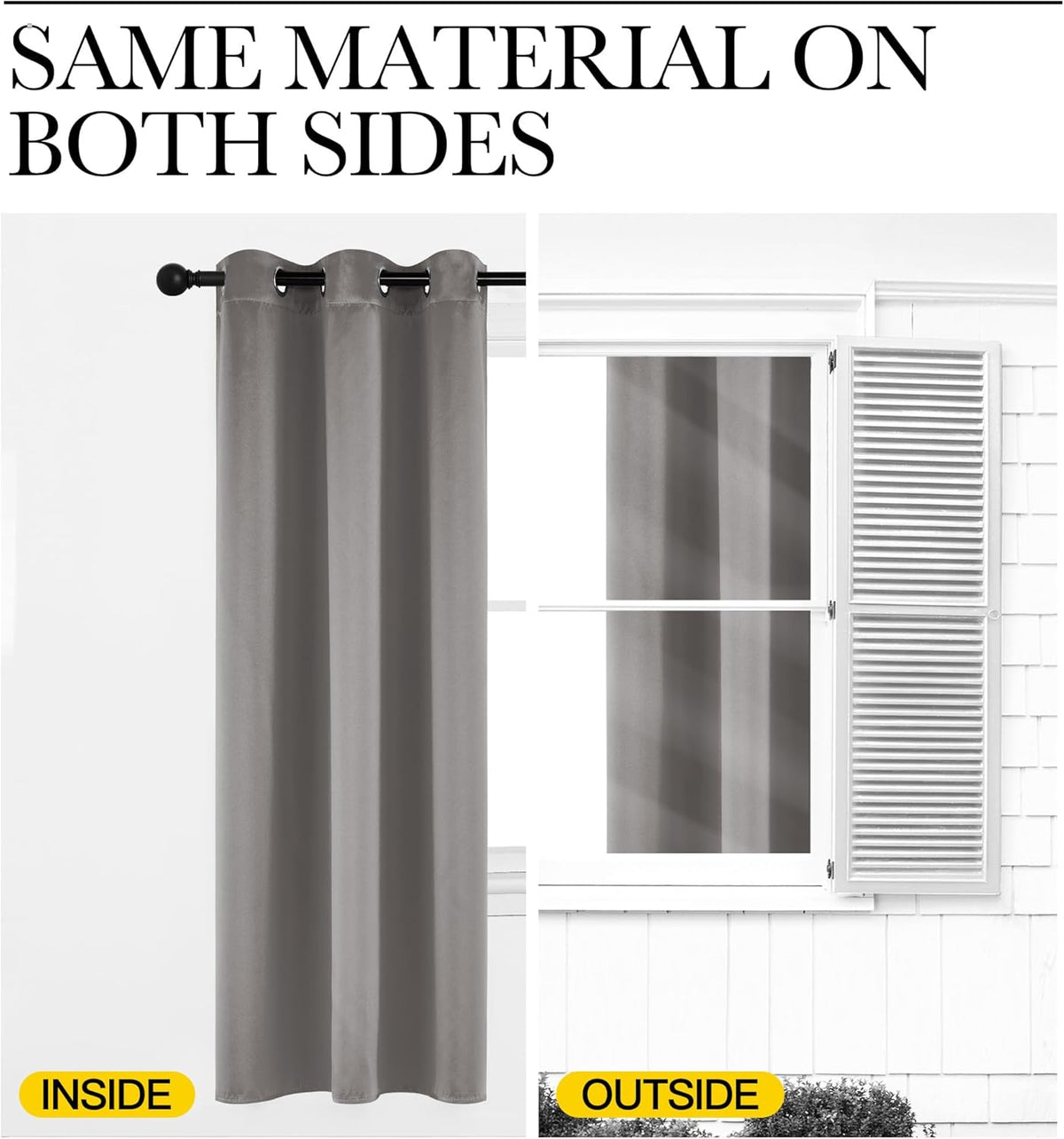 63"L x 42"W polyester curtains in Chrome Gray, alternate view 6