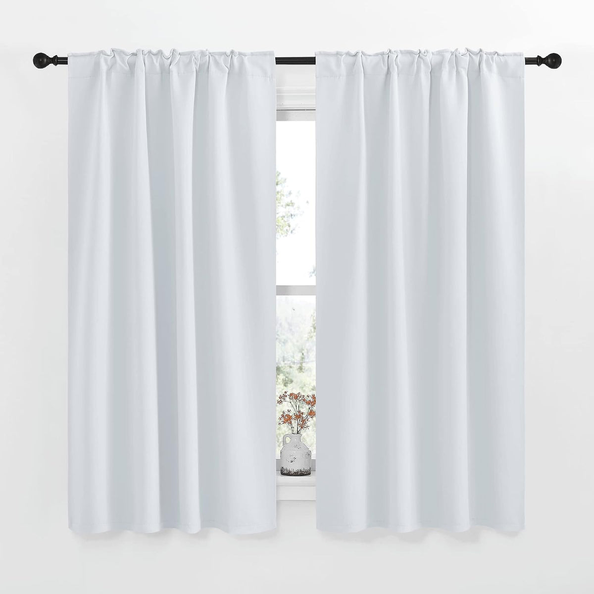 63"L x 42"W polyester curtains in Cloud Grey, alternate view 2