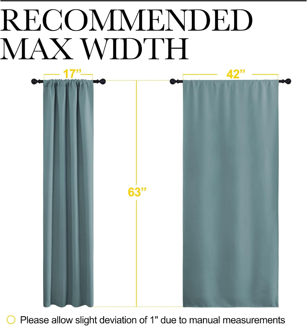 63"L x 42"W polyester curtains in Greyish Blue, alternate view 7