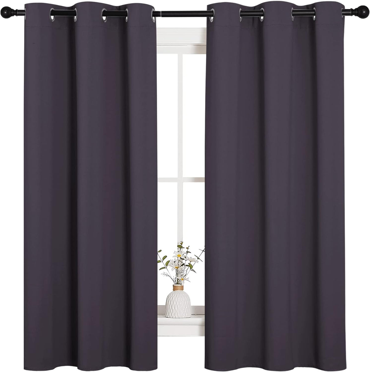 63"L x 42"W polyester curtains in Greyish Purple