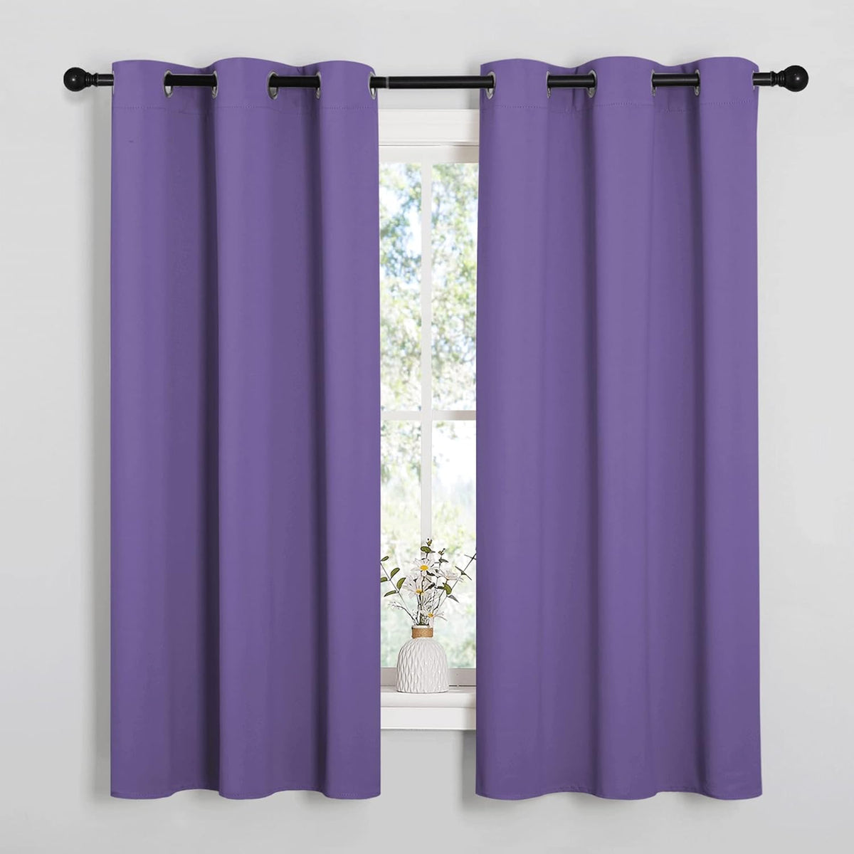 63"L x 42"W polyester curtains in Lilac Purple