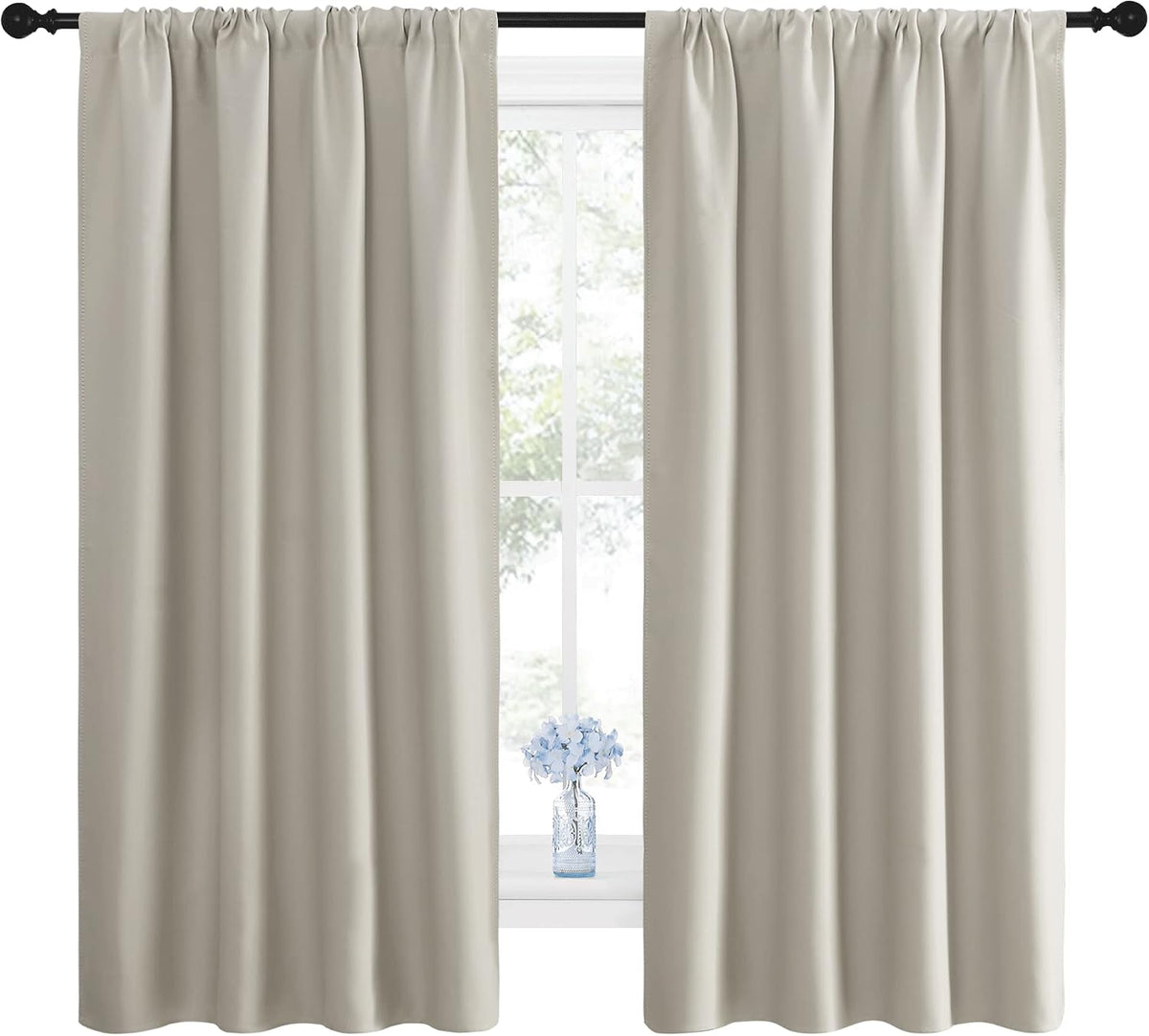 63"L x 42"W polyester curtains in Natural, alternate view 2
