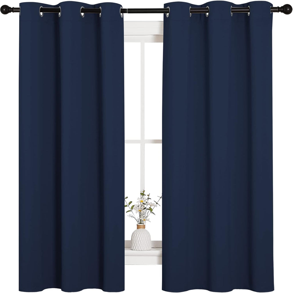 63"L x 42"W polyester curtains in Navy, alternate view 2