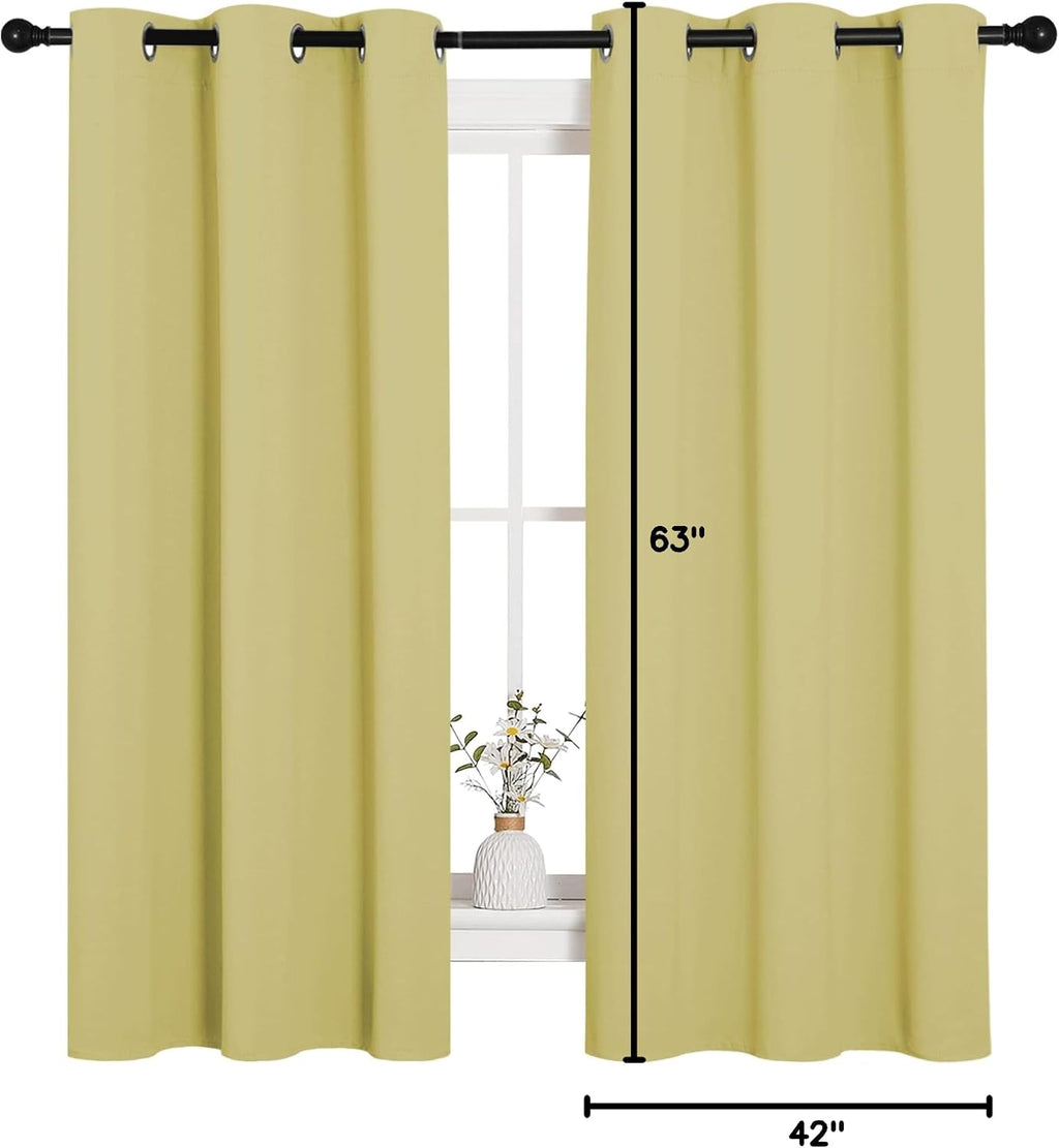 63"L x 42"W polyester curtains in Paler Yellow, alternate view 9