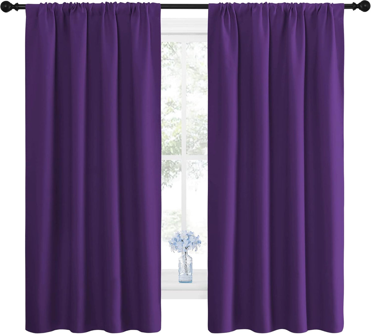 63"L x 42"W polyester curtains in Royal Purple, alternate view 2