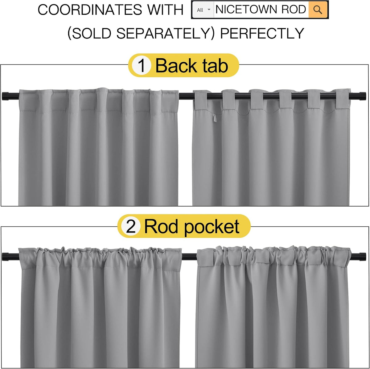 63"L x 42"W polyester curtains in Silver Grey, alternate view 3