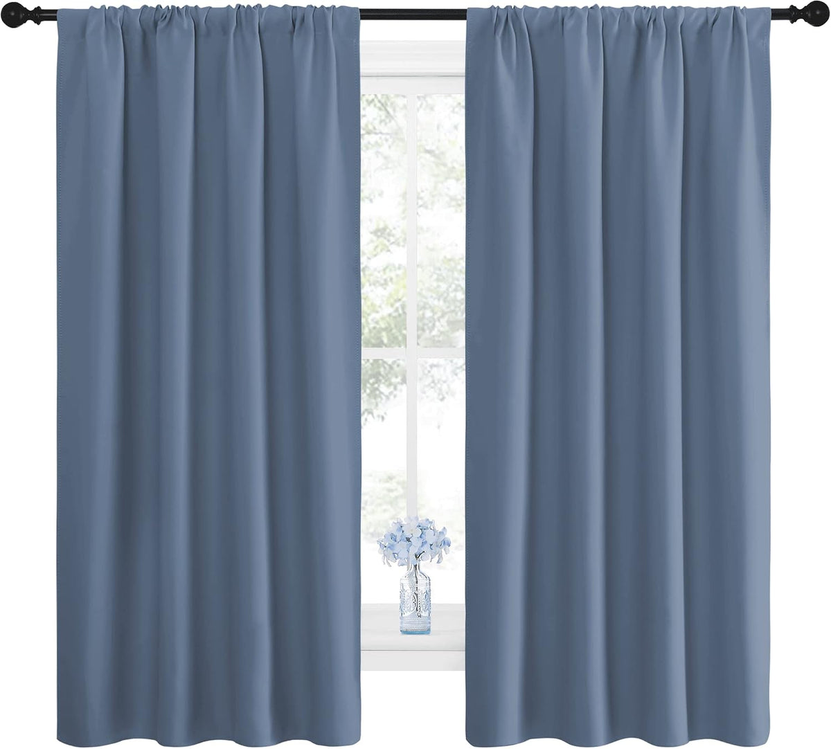 63"L x 42"W polyester curtains in Stone Blue, alternate view 2