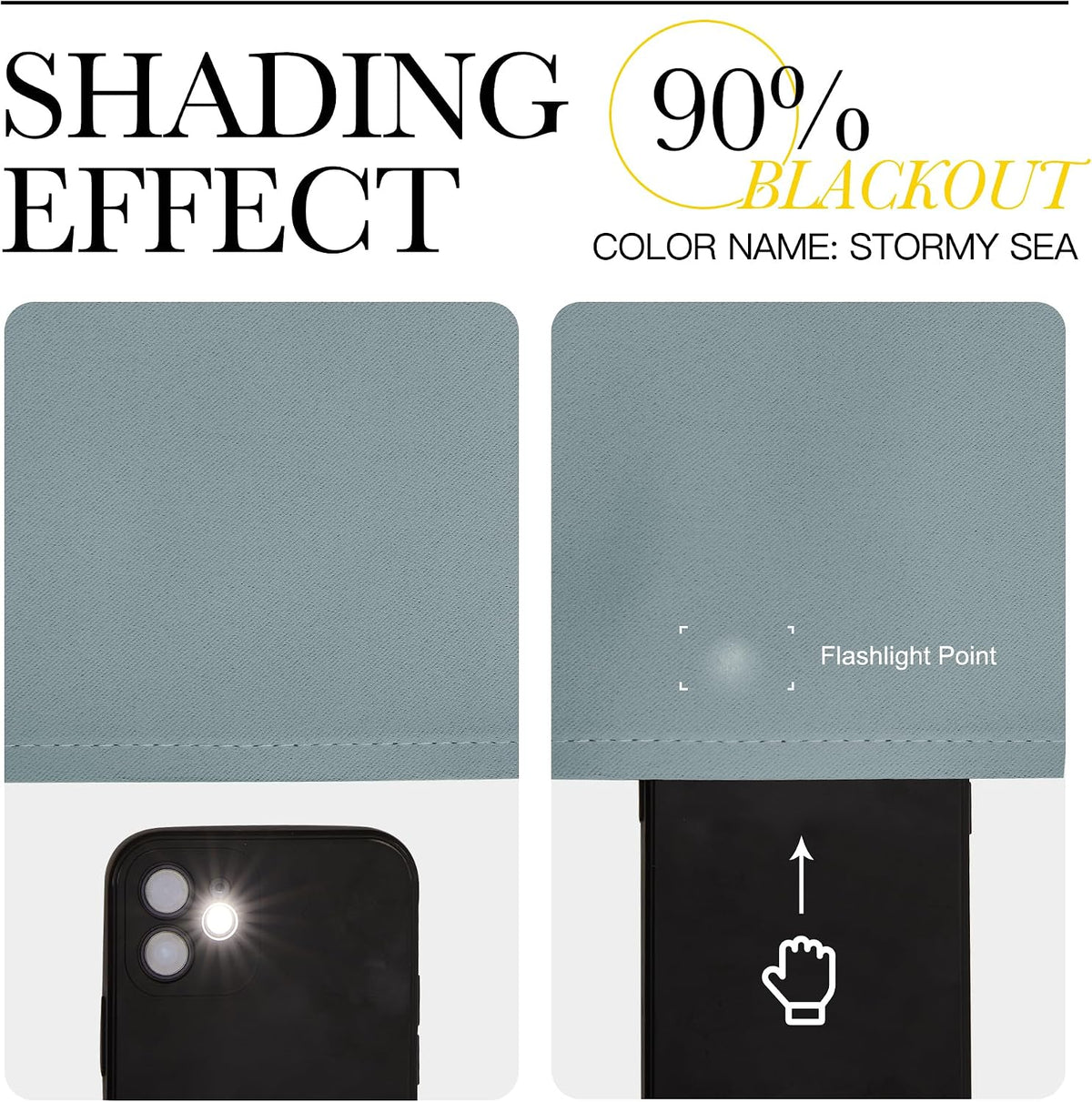 63"L x 42"W polyester curtains in Stormy Blue, alternate view 4