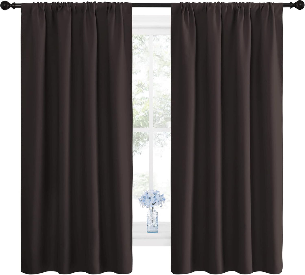 63"L x 42"W polyester curtains in Toffee Brown, alternate view 2
