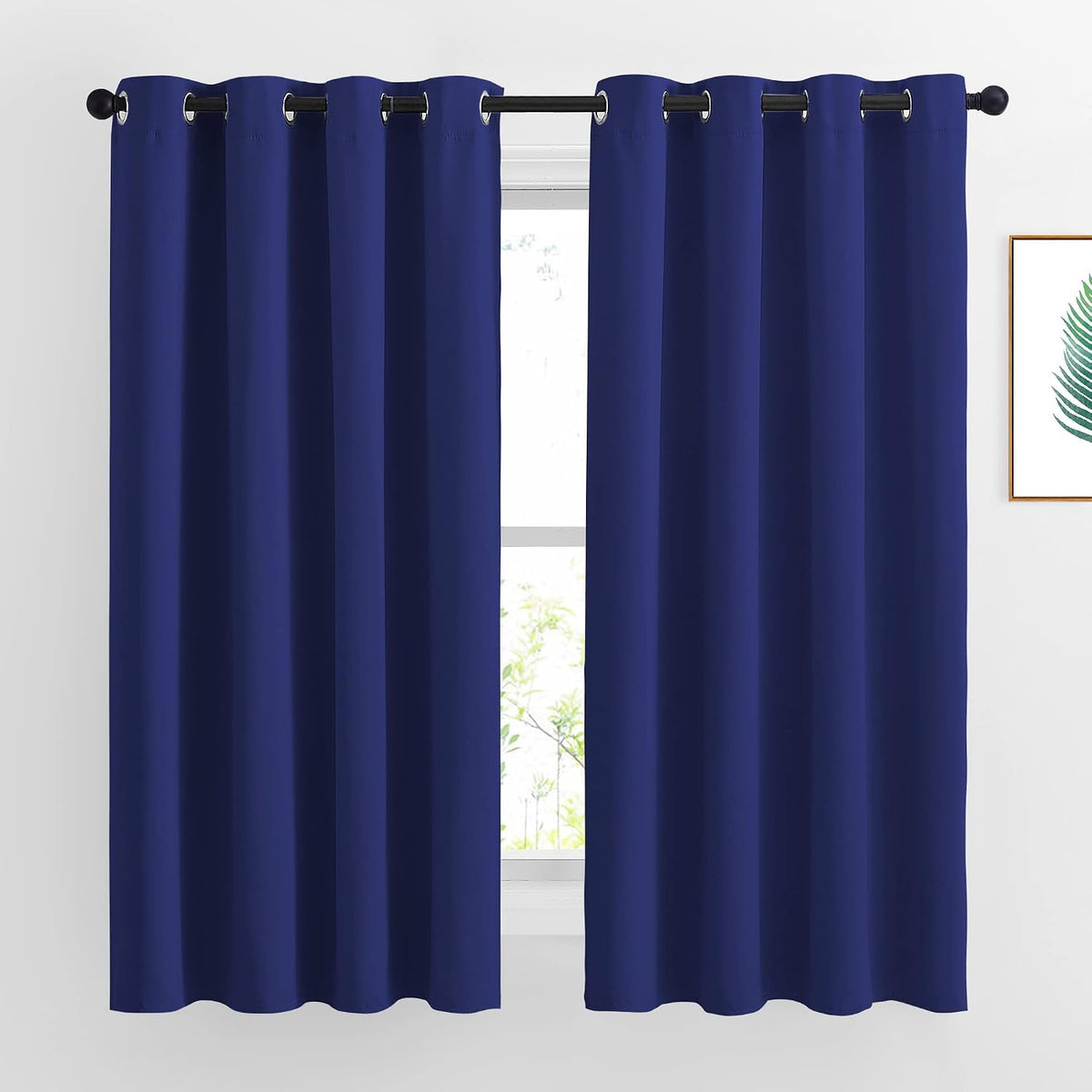 63"L x 52"W fabric curtains in Navy Blue
