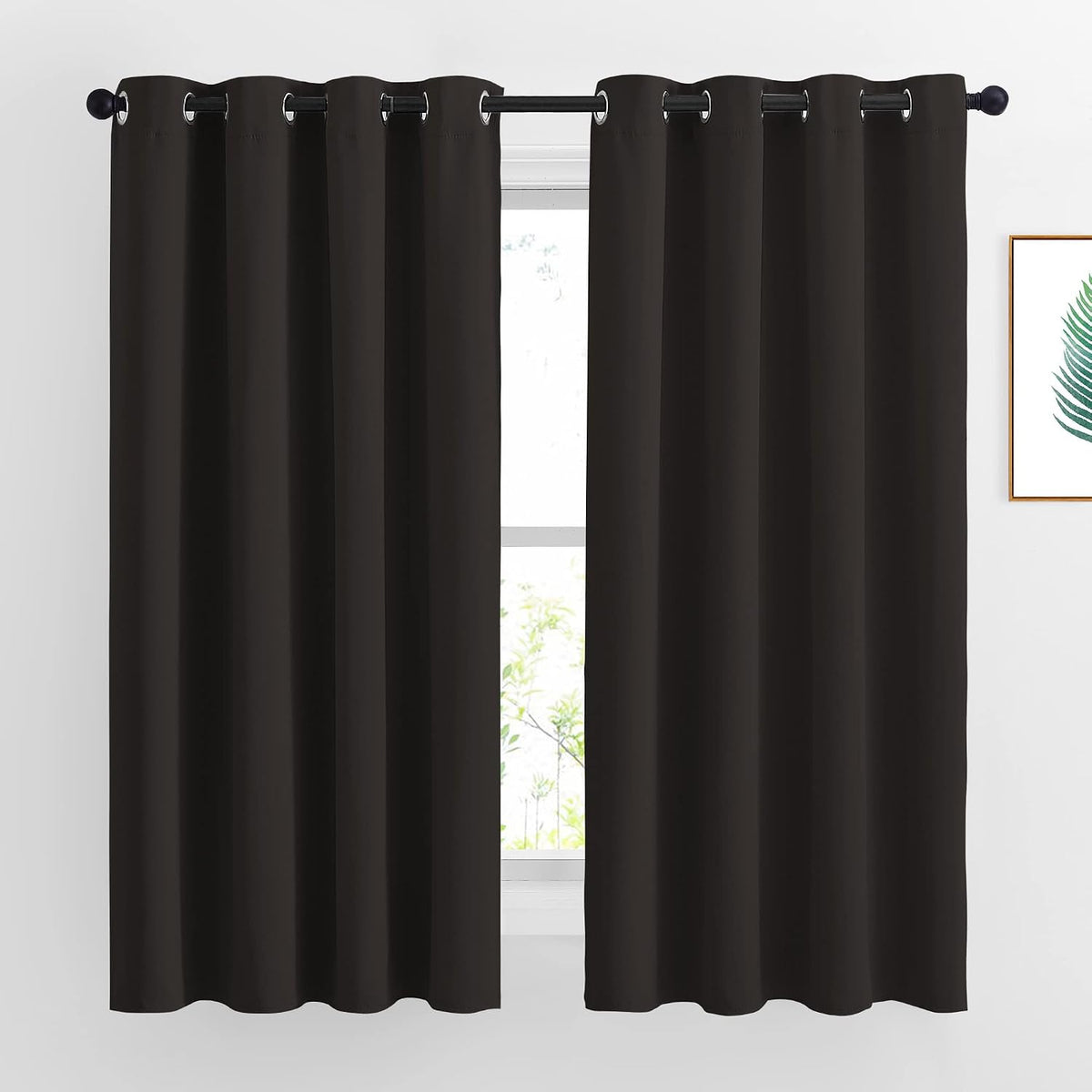 63"L x 52"W fabric curtains in Toffee Brown