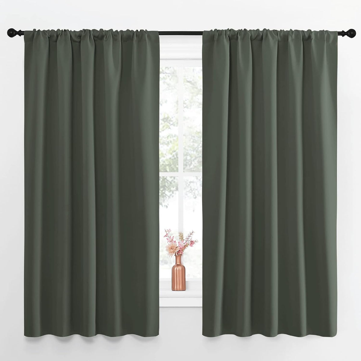 63"L x 52"W polyester curtains