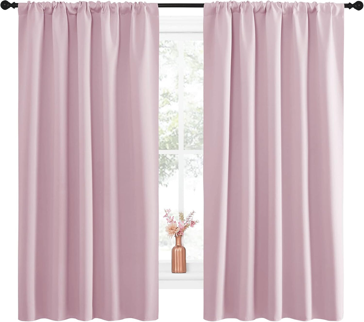 63"L x 52"W polyester curtains in Baby Pink, alternate view 2