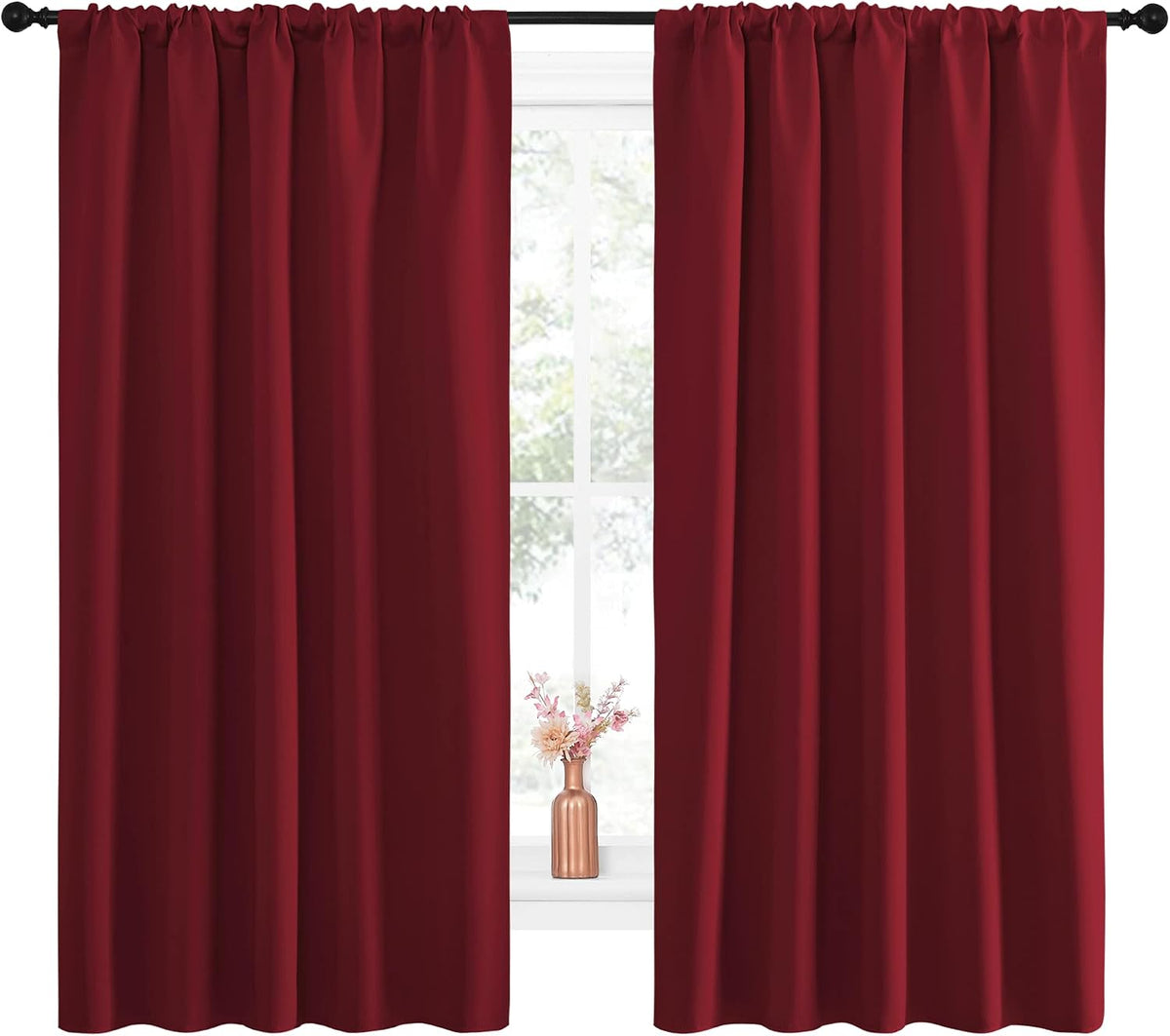 63"L x 52"W polyester curtains in Burgundy Red, alternate view 2