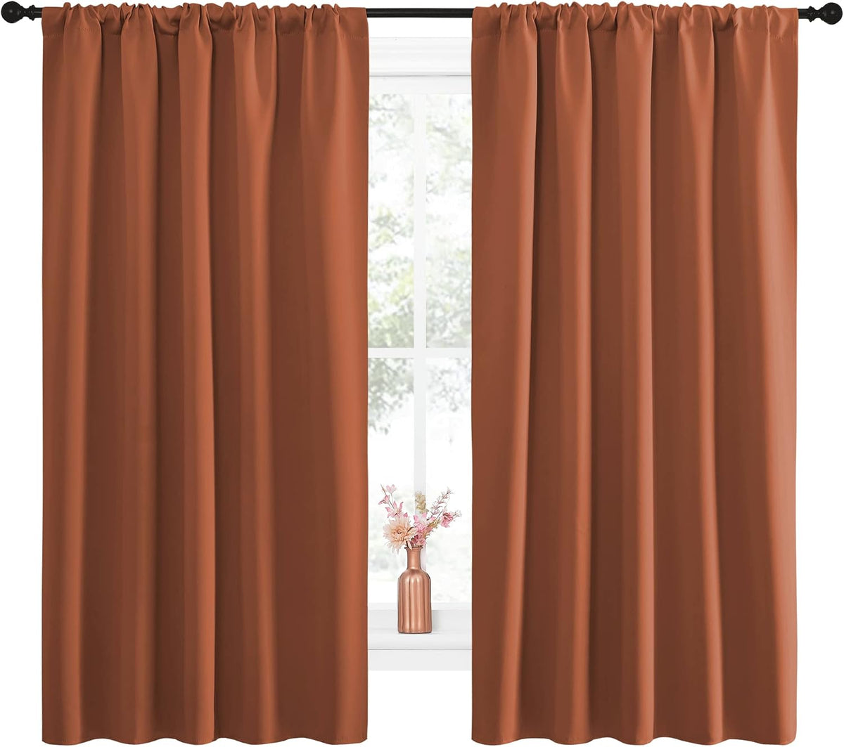 63"L x 52"W polyester curtains in Burnt Orange, alternate view 2