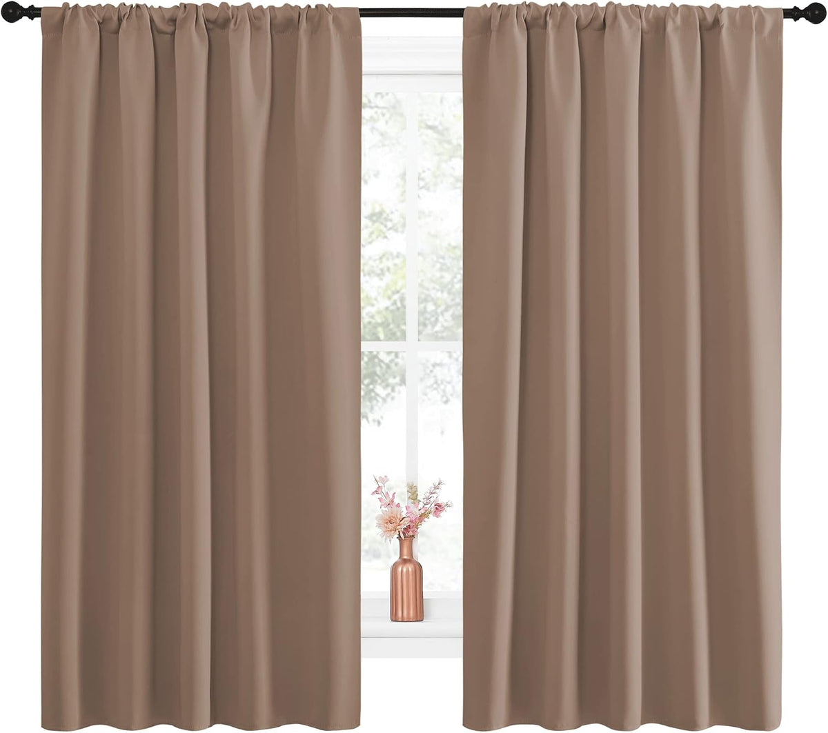 63"L x 52"W polyester curtains in Cappuccino, alternate view 2