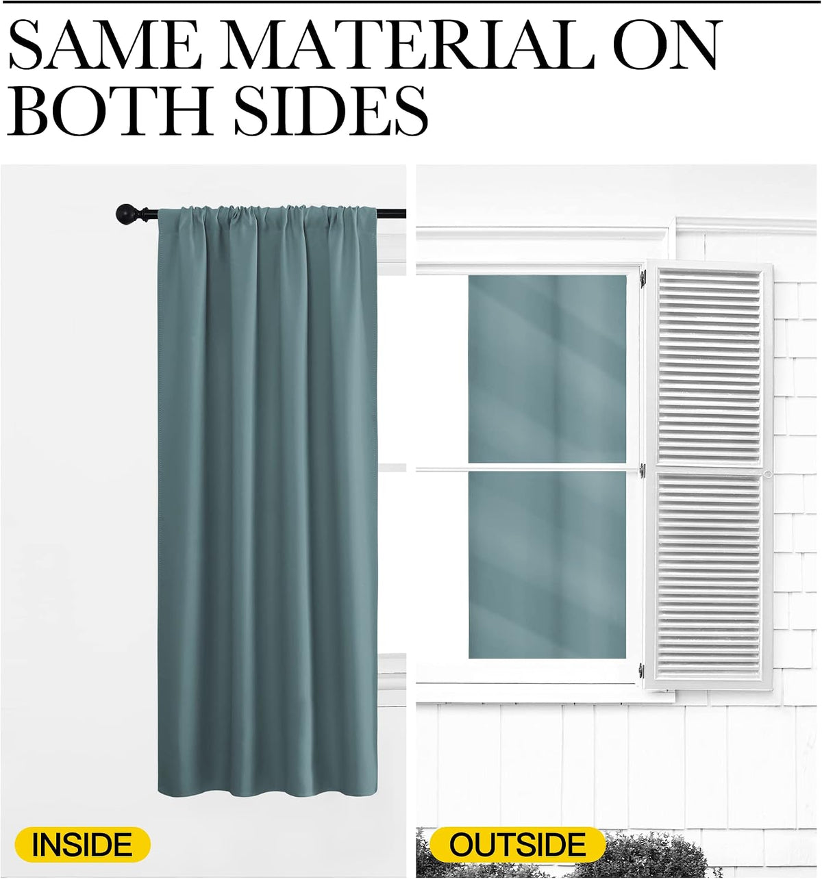 63"L x 52"W polyester curtains in Greyish Blue, alternate view 6