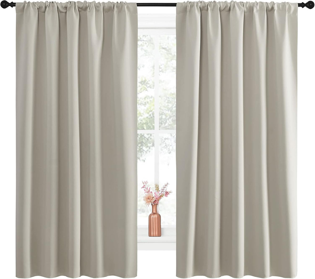 63"L x 52"W polyester curtains in Natural, alternate view 2