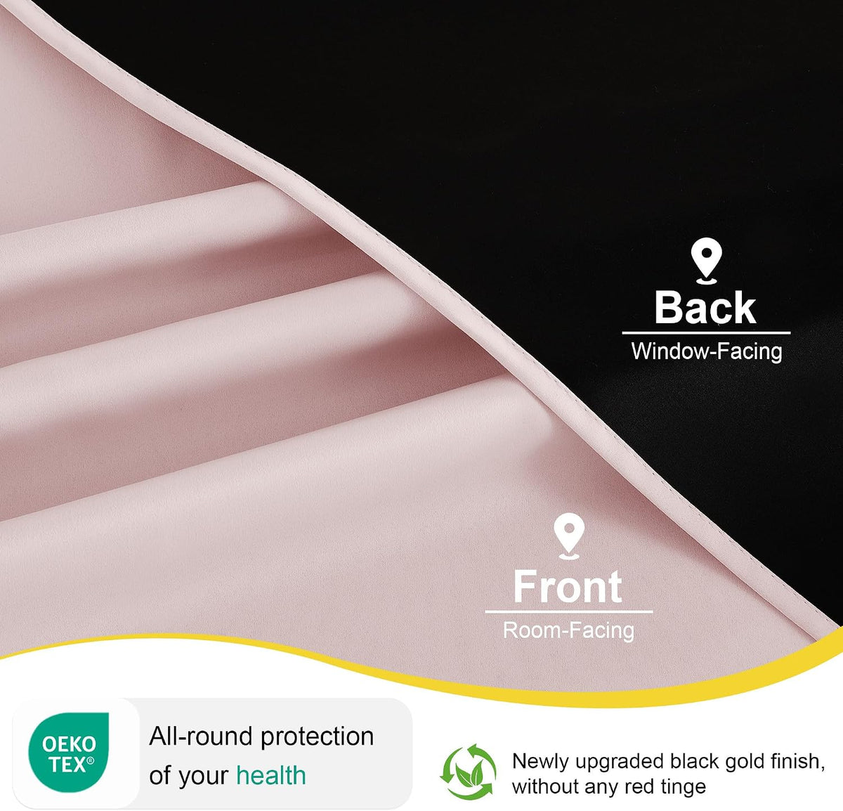 63"L x 52"W polyester curtains in Pink, alternate view 9