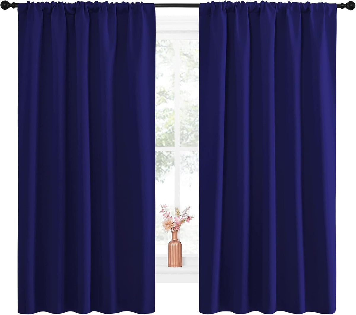 63"L x 52"W polyester curtains in Royal Blue, alternate view 2