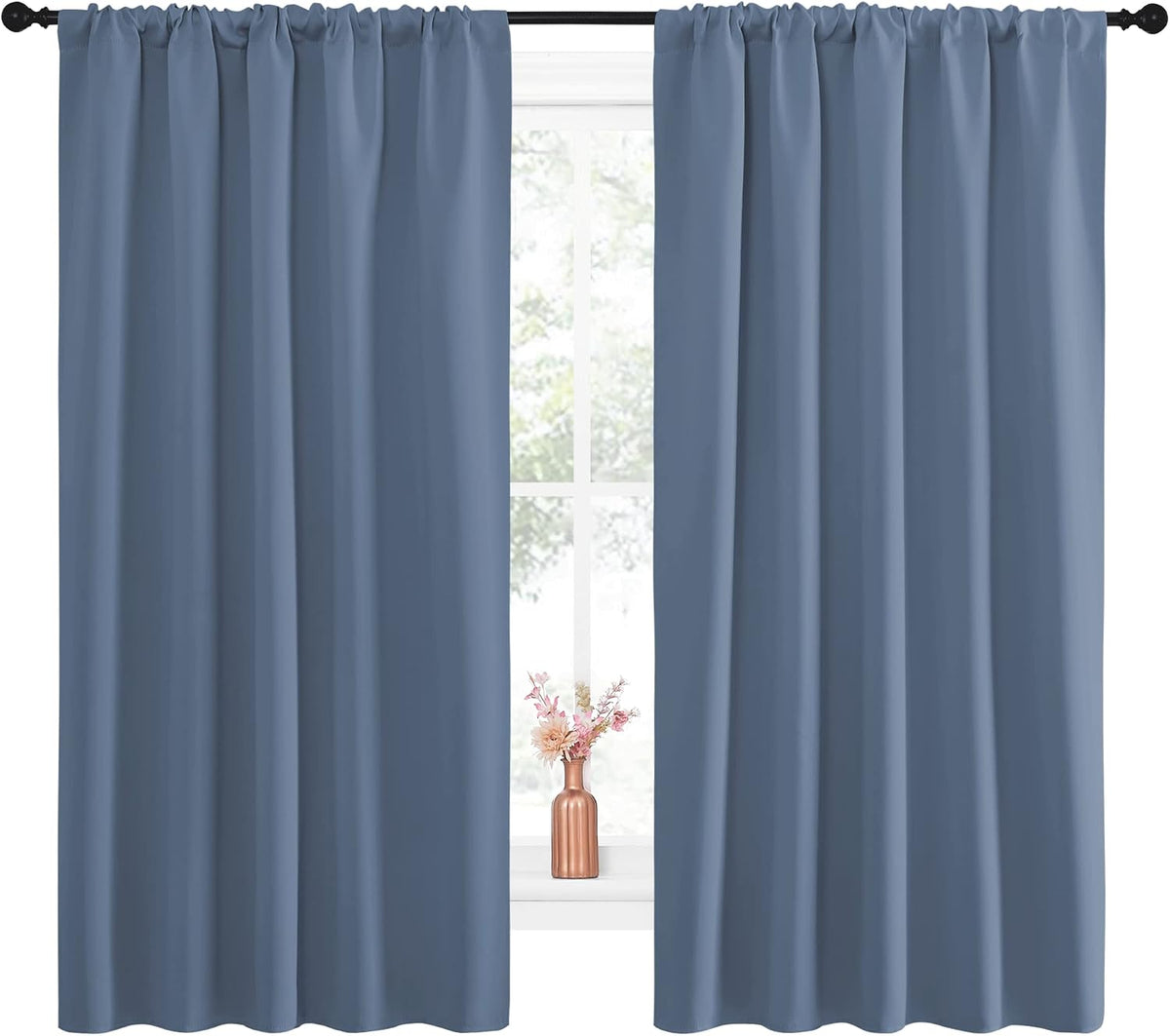 63"L x 52"W polyester curtains in Stone Blue, alternate view 2
