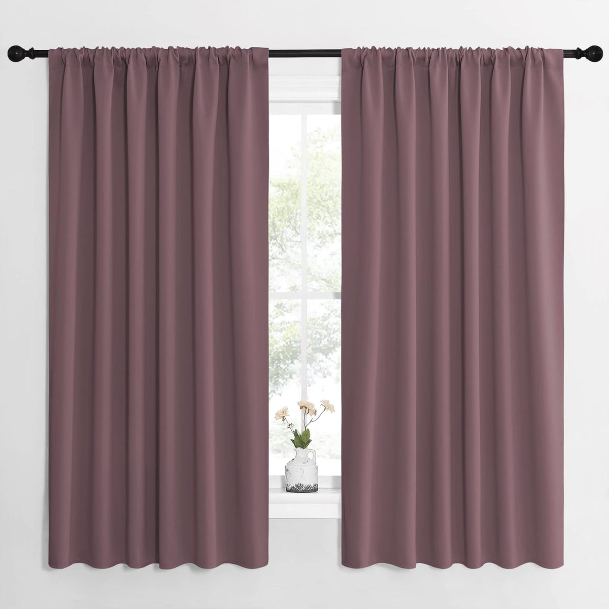 63"L x 62"W polyester curtains