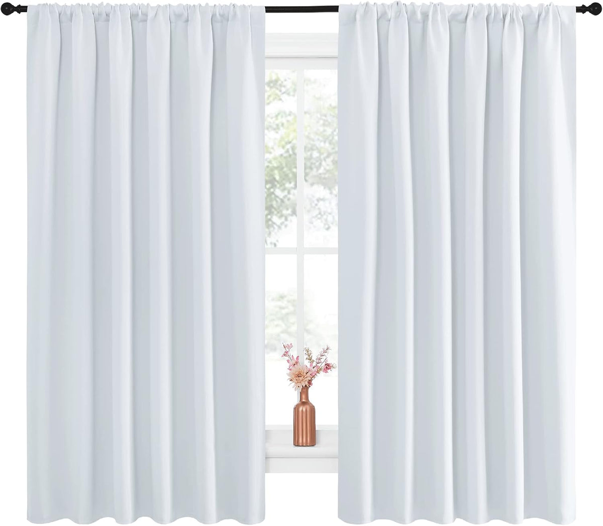63"L x 70"W polyester curtains in Greyish White, alternate view 2