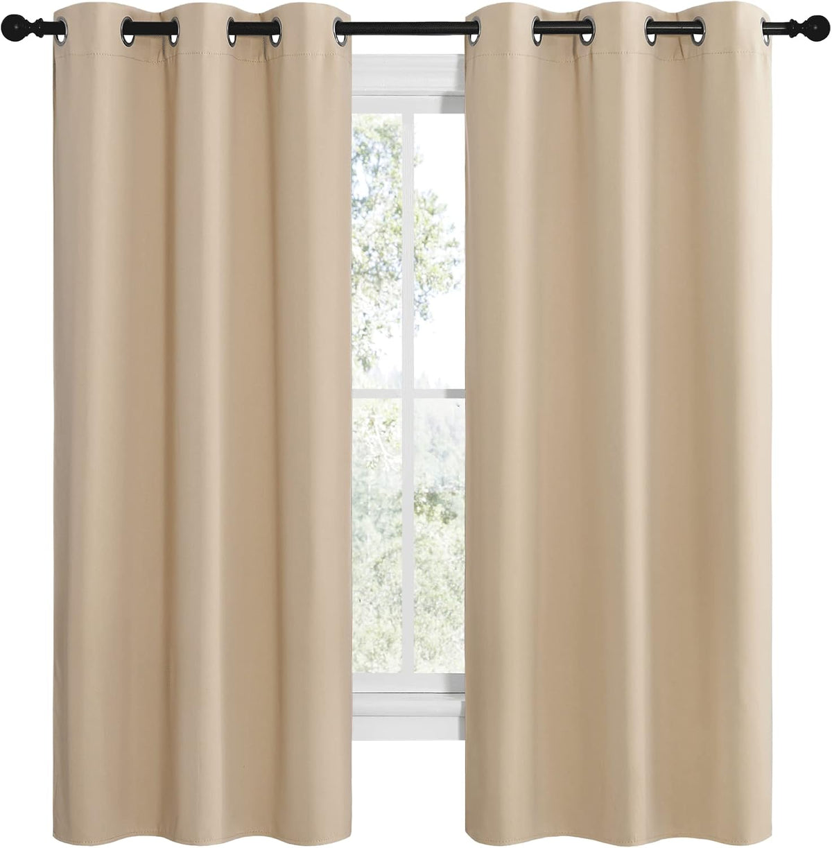 68"L x 42"W polyester curtains in Biscotti Beige, alternate view 2