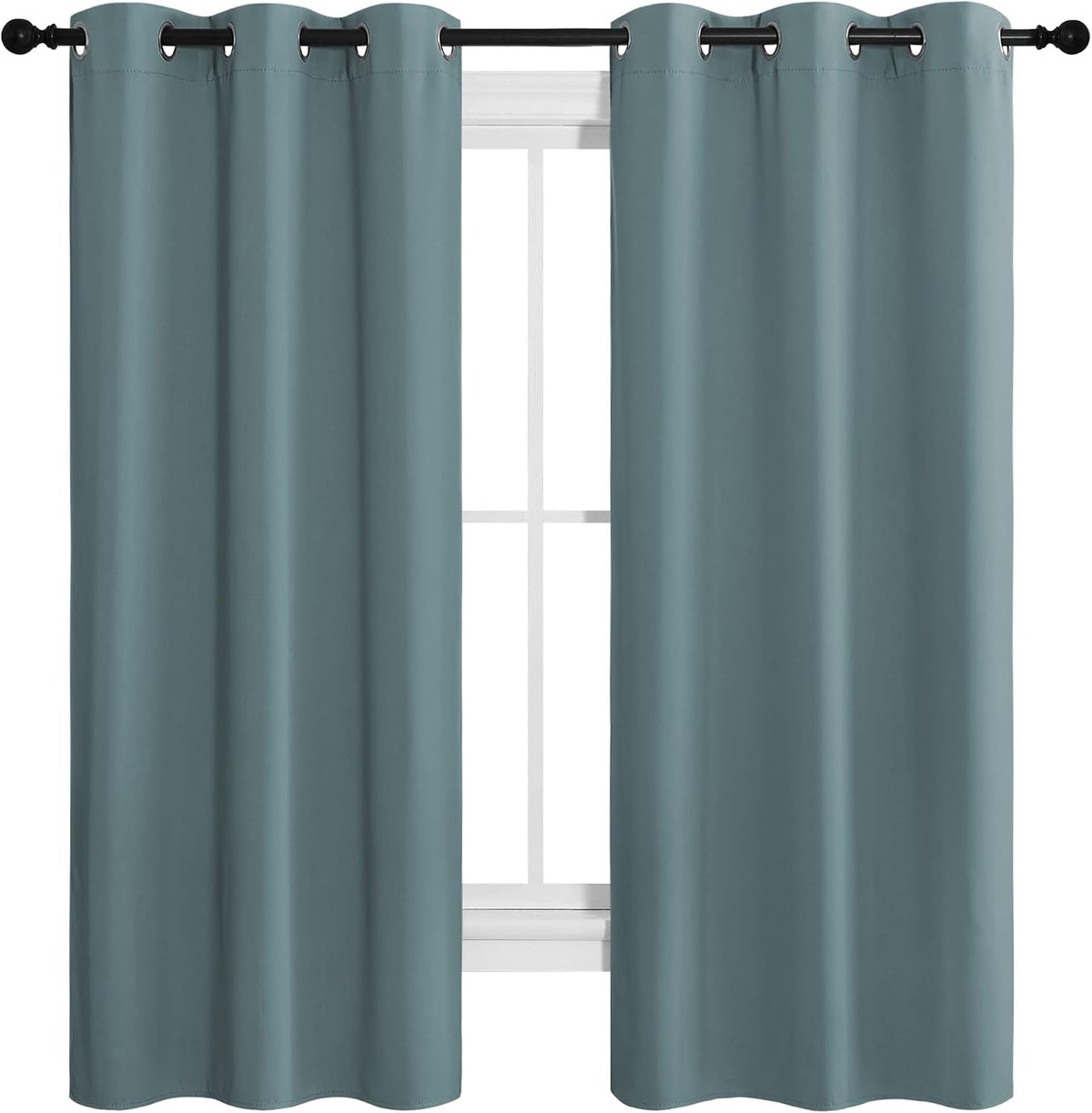 68"L x 42"W polyester curtains in Greyish Blue, alternate view 2