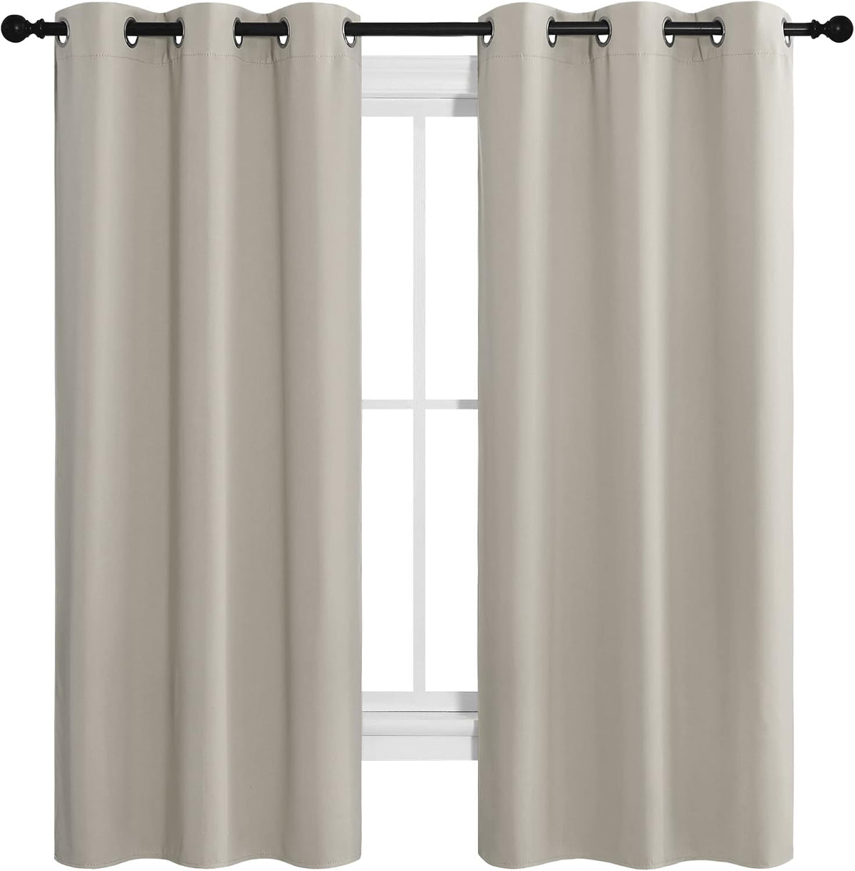 68"L x 42"W polyester curtains in Natural, alternate view 2
