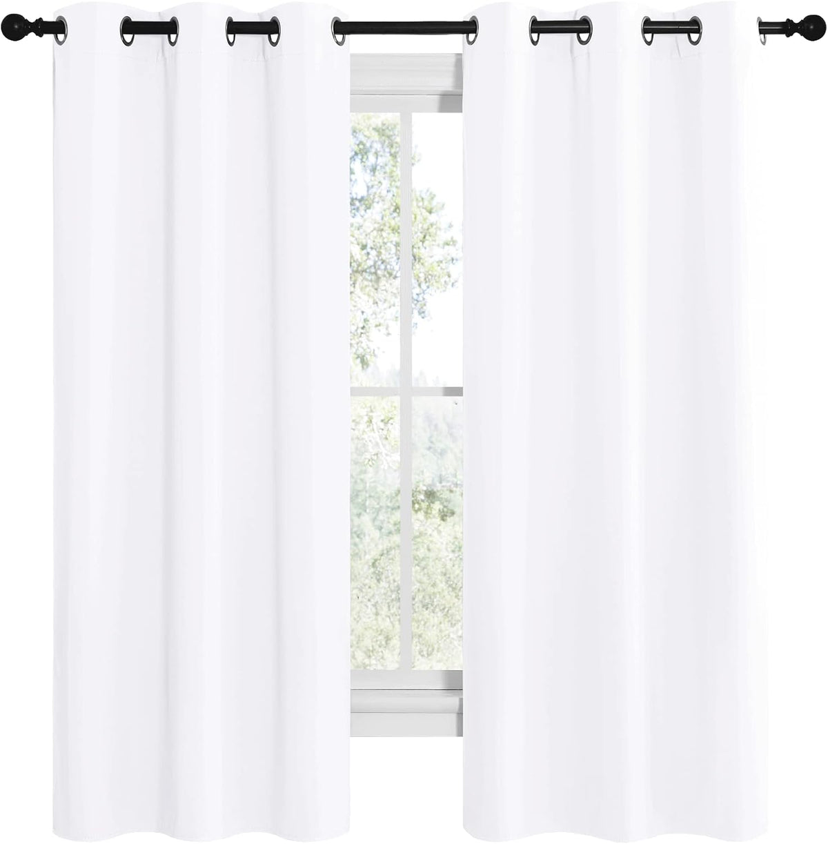 68"L x 42"W polyester curtains in Pure White, alternate view 2