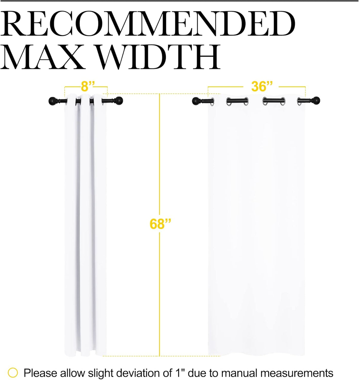 68"L x 42"W polyester curtains in Pure White, alternate view 7