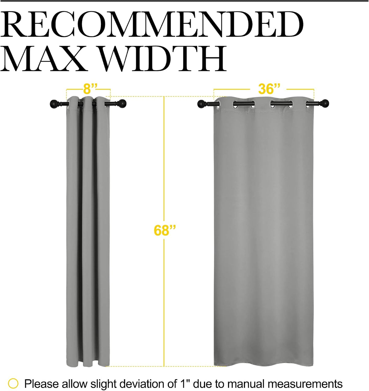 68"L x 42"W polyester curtains in Silver Grey, alternate view 7