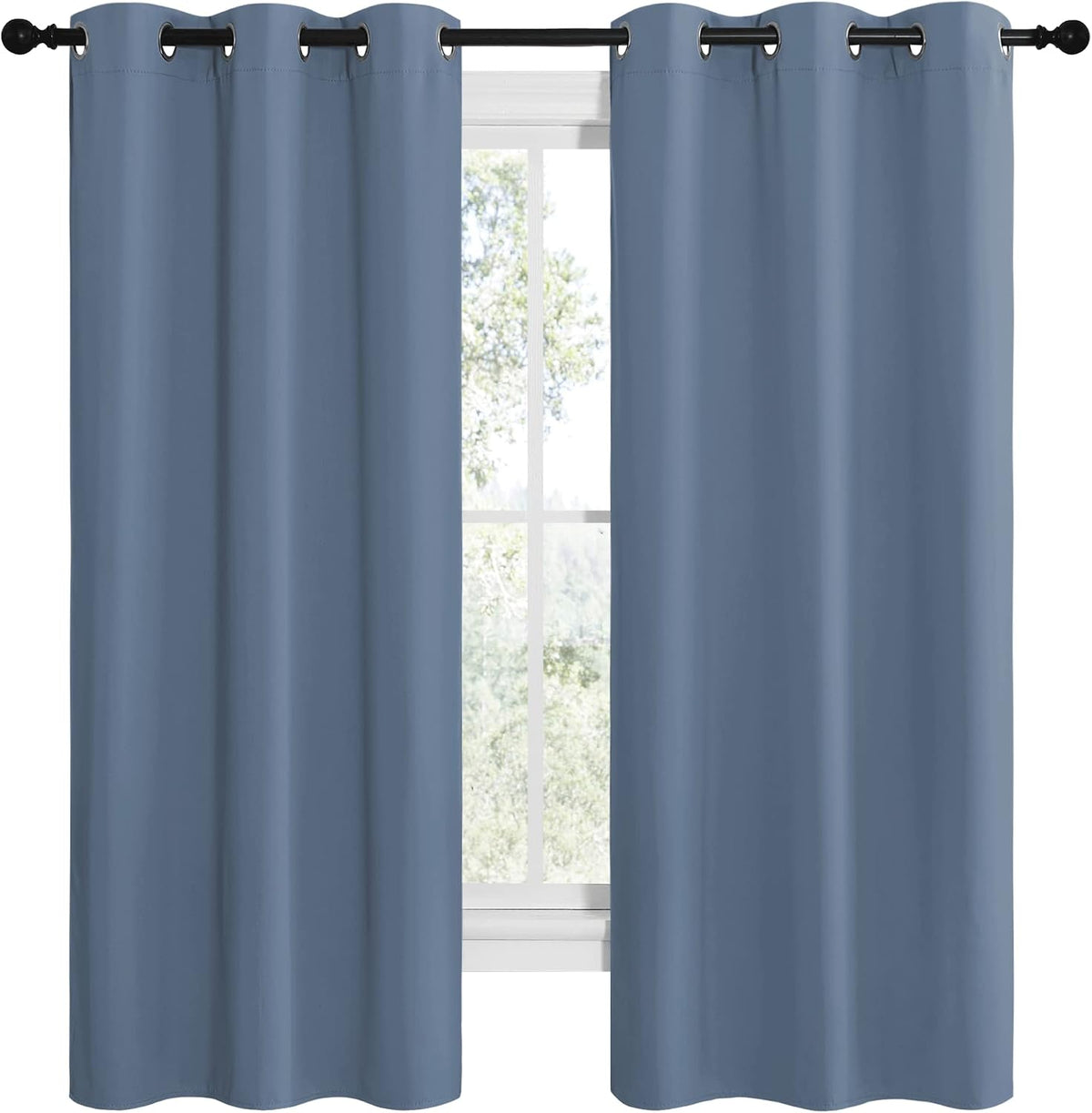 68"L x 42"W polyester curtains in Stone Blue, alternate view 2
