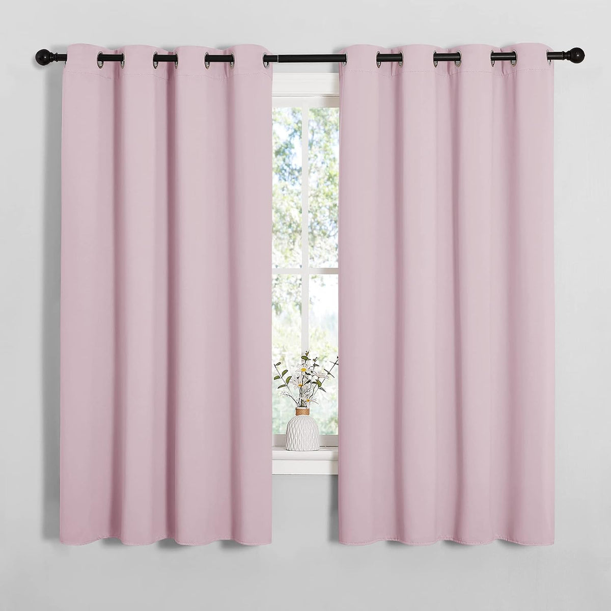 68"L x 55"W polyester curtains in Baby Pink, alternate view 2