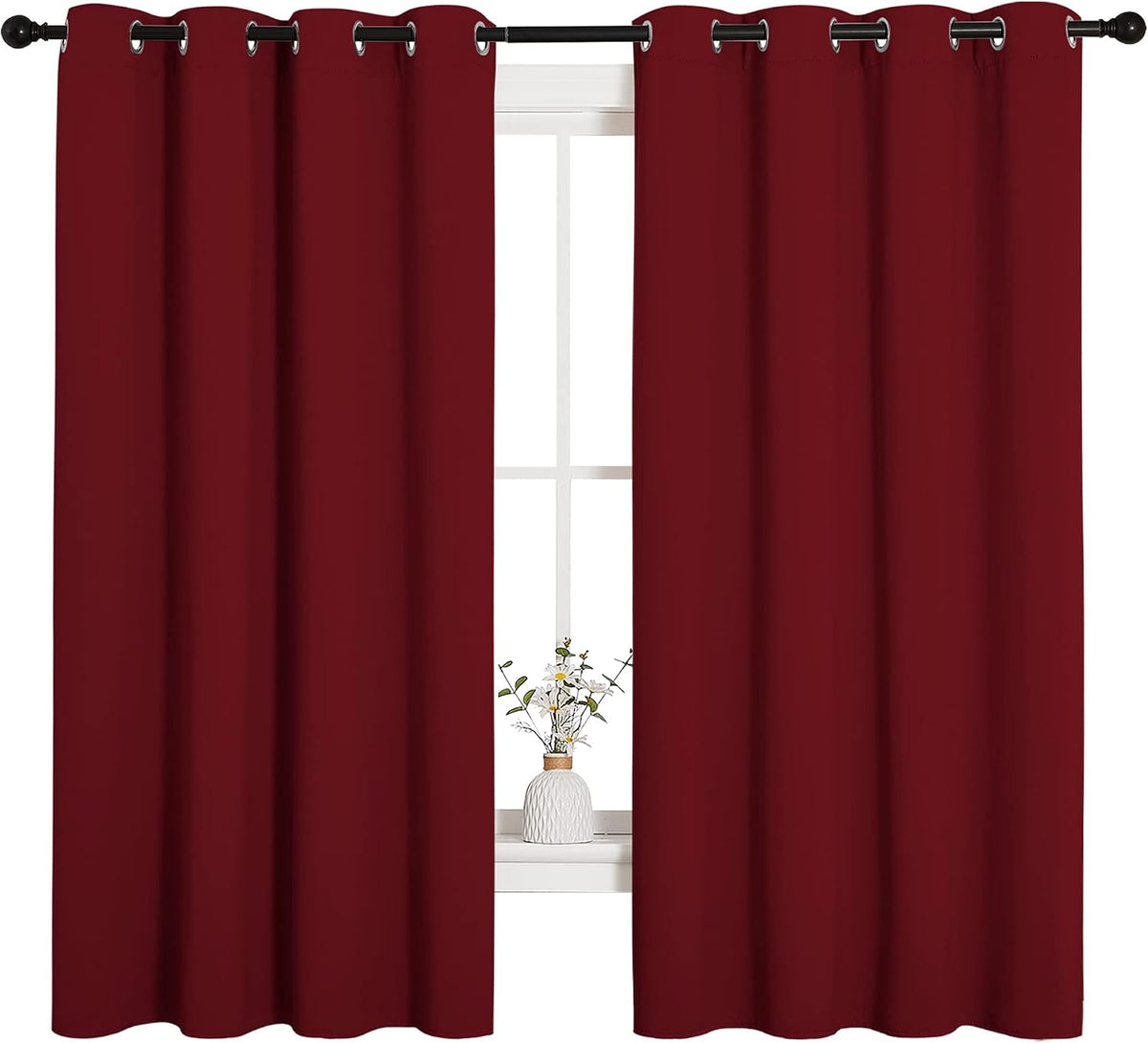 68"L x 55"W polyester curtains in Burgundy Red, alternate view 2