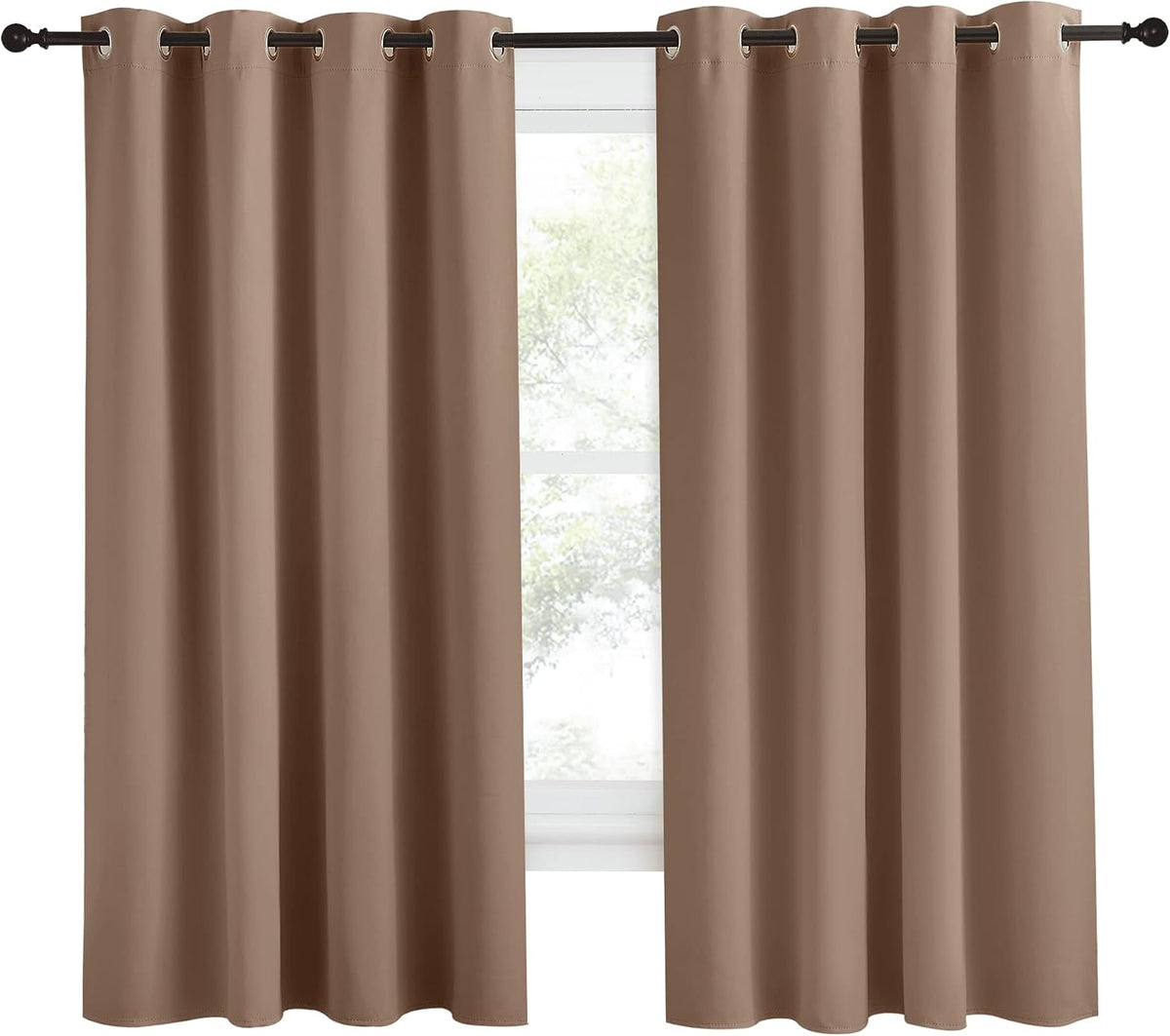 68"L x 55"W polyester curtains in Cappuccino, alternate view 2
