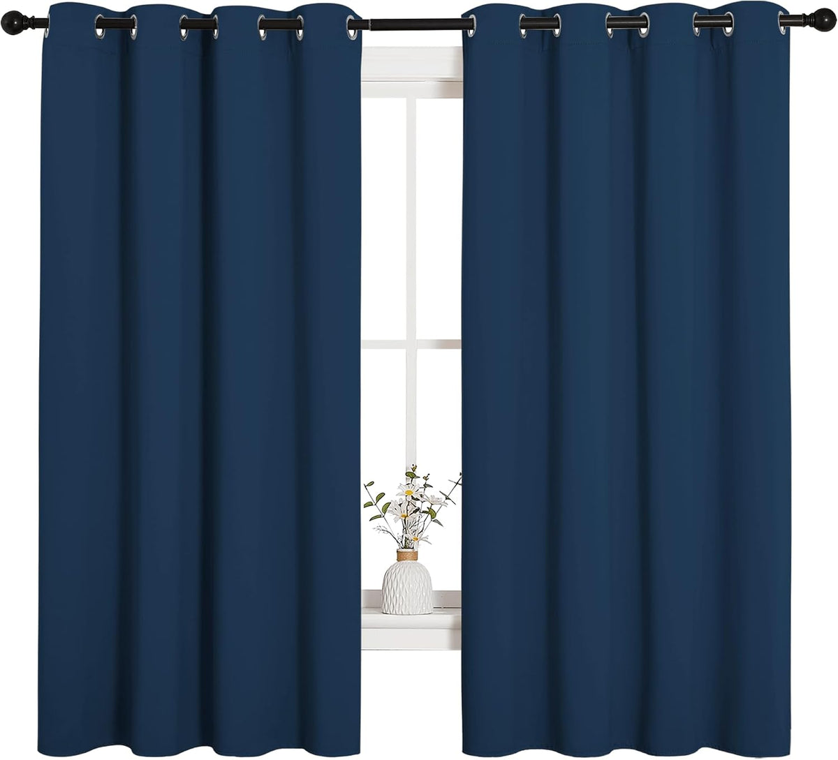 68"L x 55"W polyester curtains in Moroccan Blue, alternate view 2