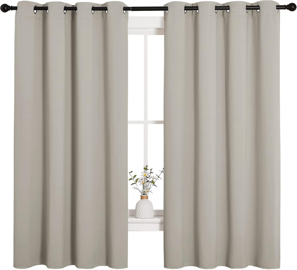 68"L x 55"W polyester curtains in Natural, alternate view 2