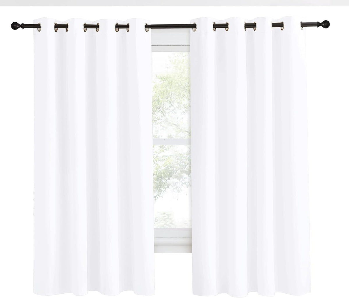 68"L x 55"W polyester curtains in Pure White, alternate view 2