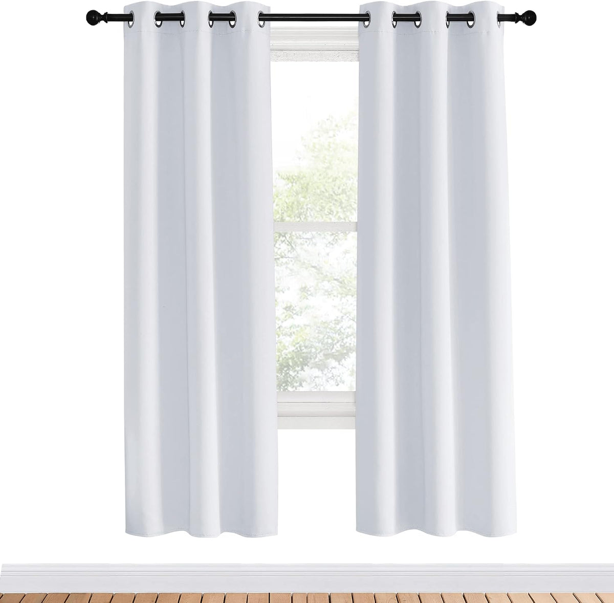 70"L x 34"W polyester curtains in Greyish White, alternate view 2