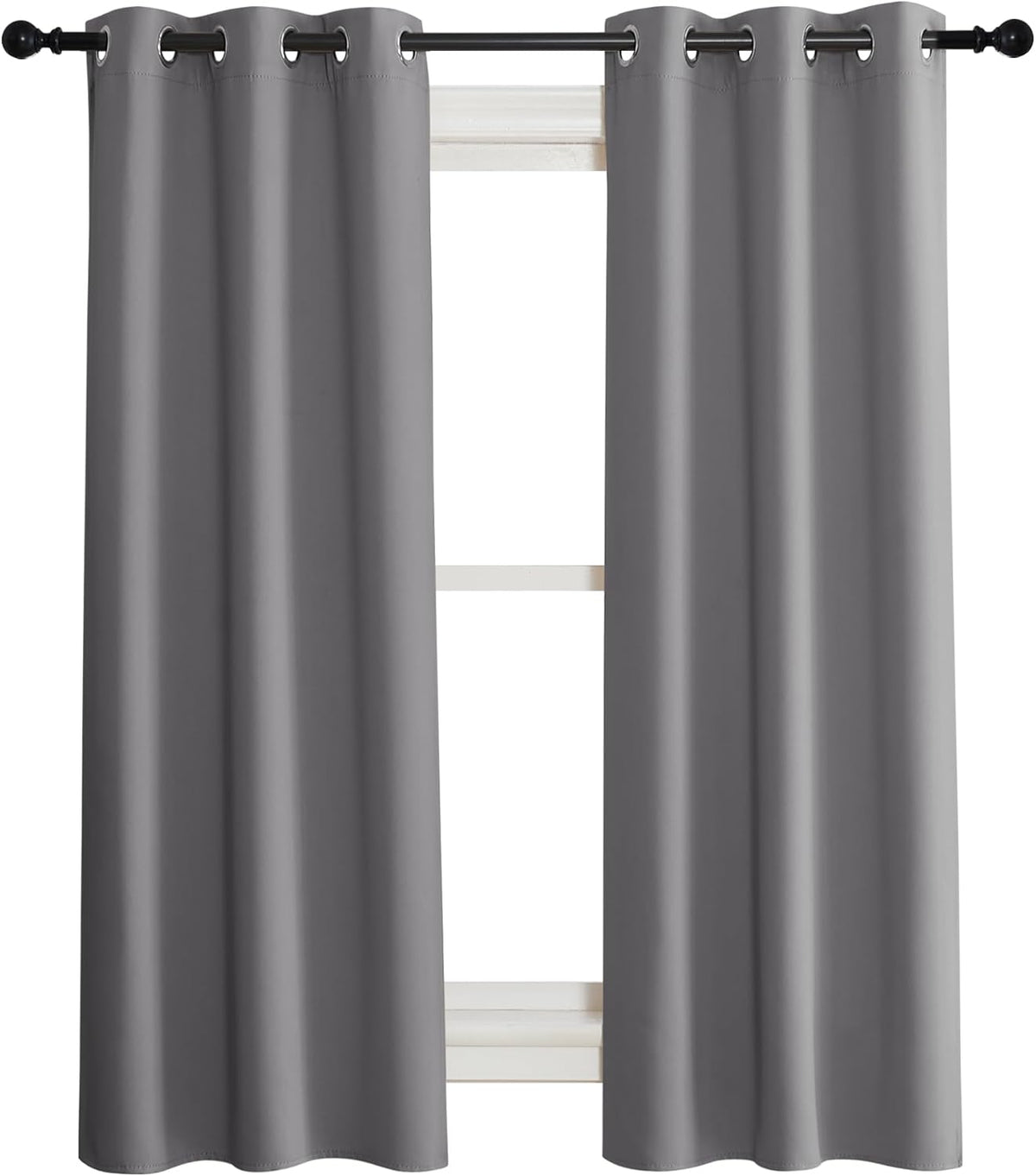 72.05"L x 33.86"W polyester curtains in Grey