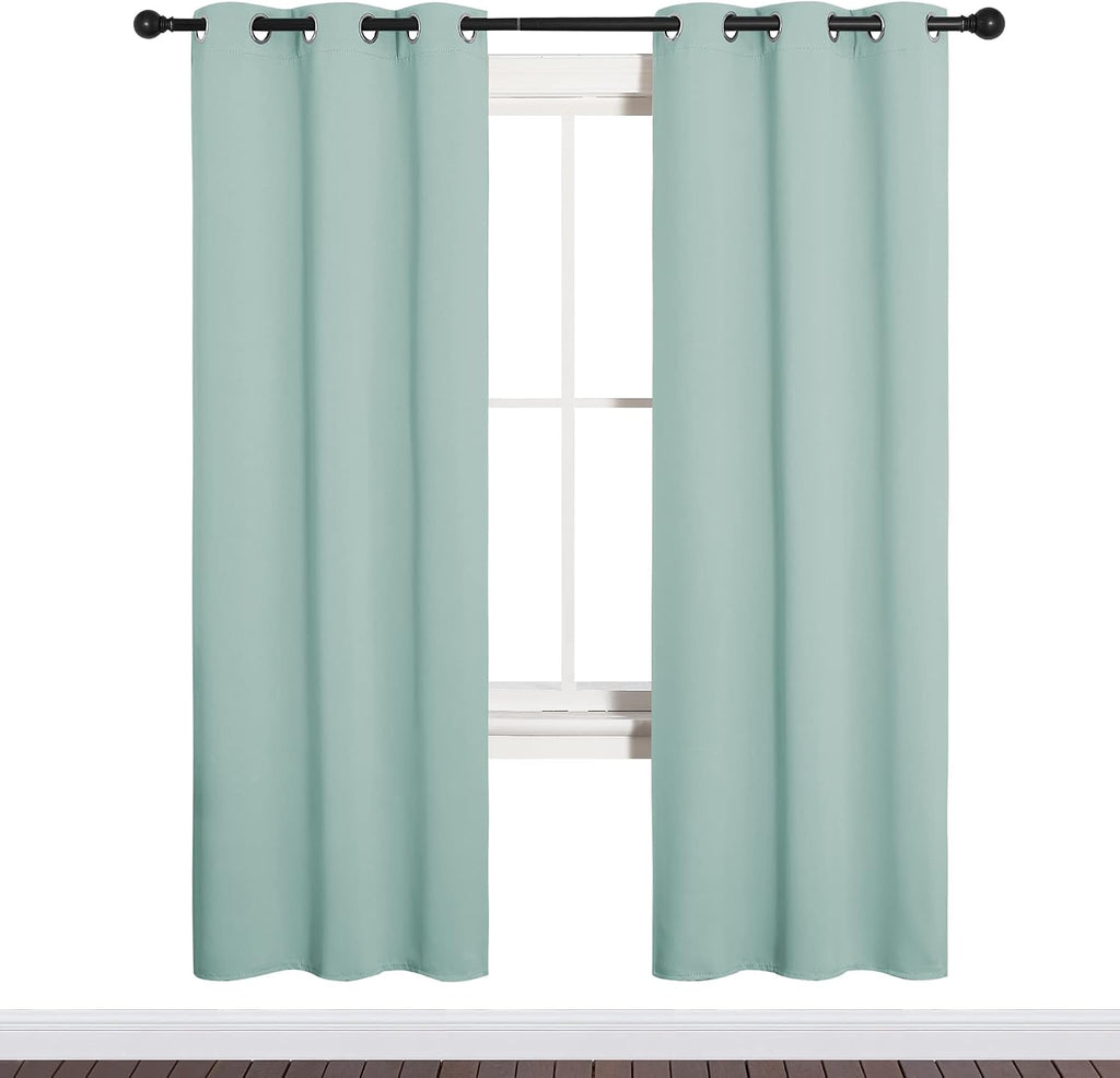 72"L x 34"W polyester curtains in Aqua, alternate view 2