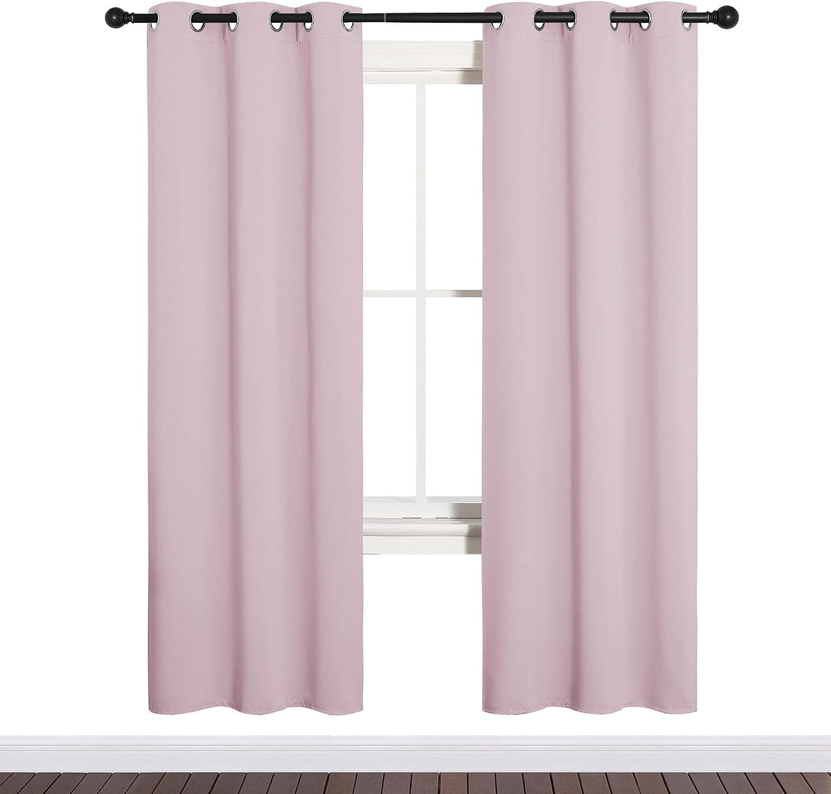 72"L x 34"W polyester curtains in Baby Pink