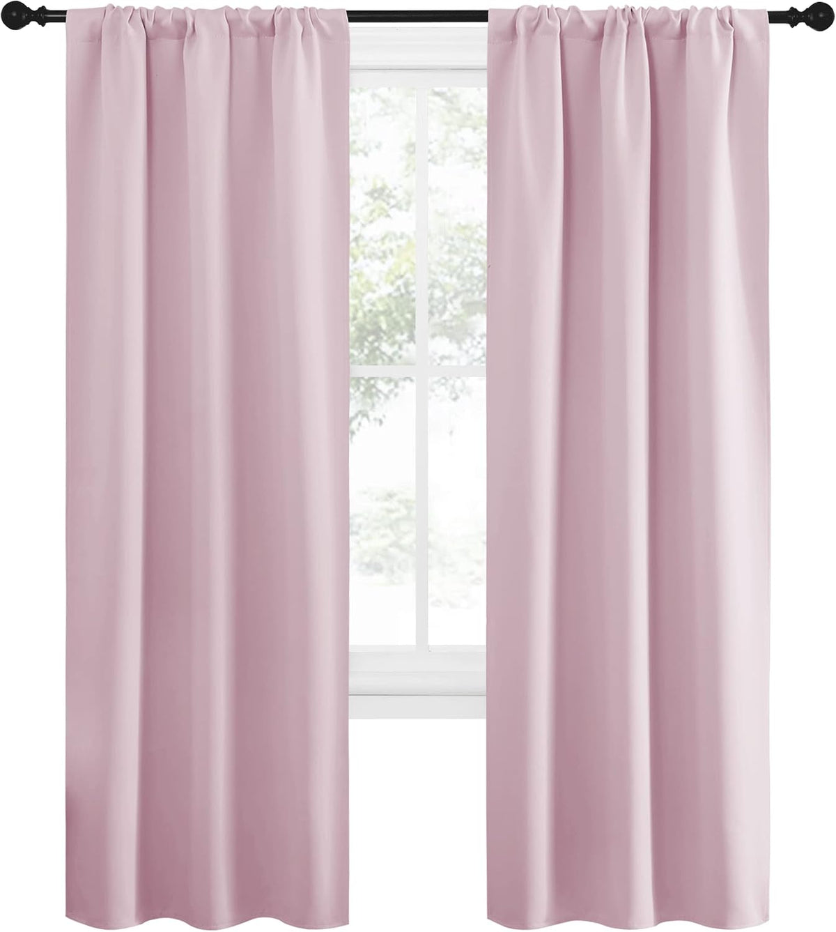 72"L x 34"W polyester curtains in Baby Pink, alternate view 2