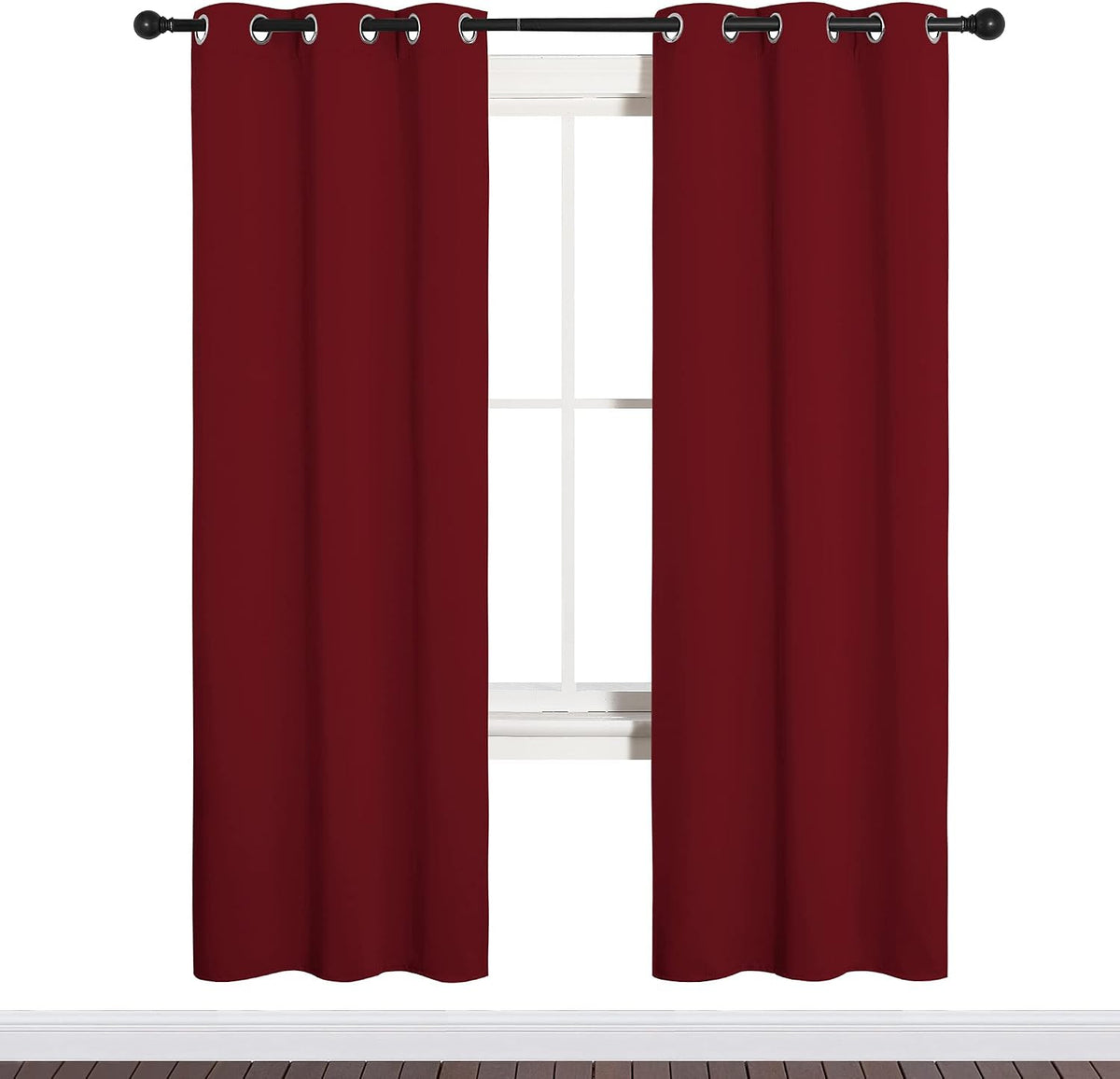72"L x 34"W polyester curtains in Burgundy Red, alternate view 2