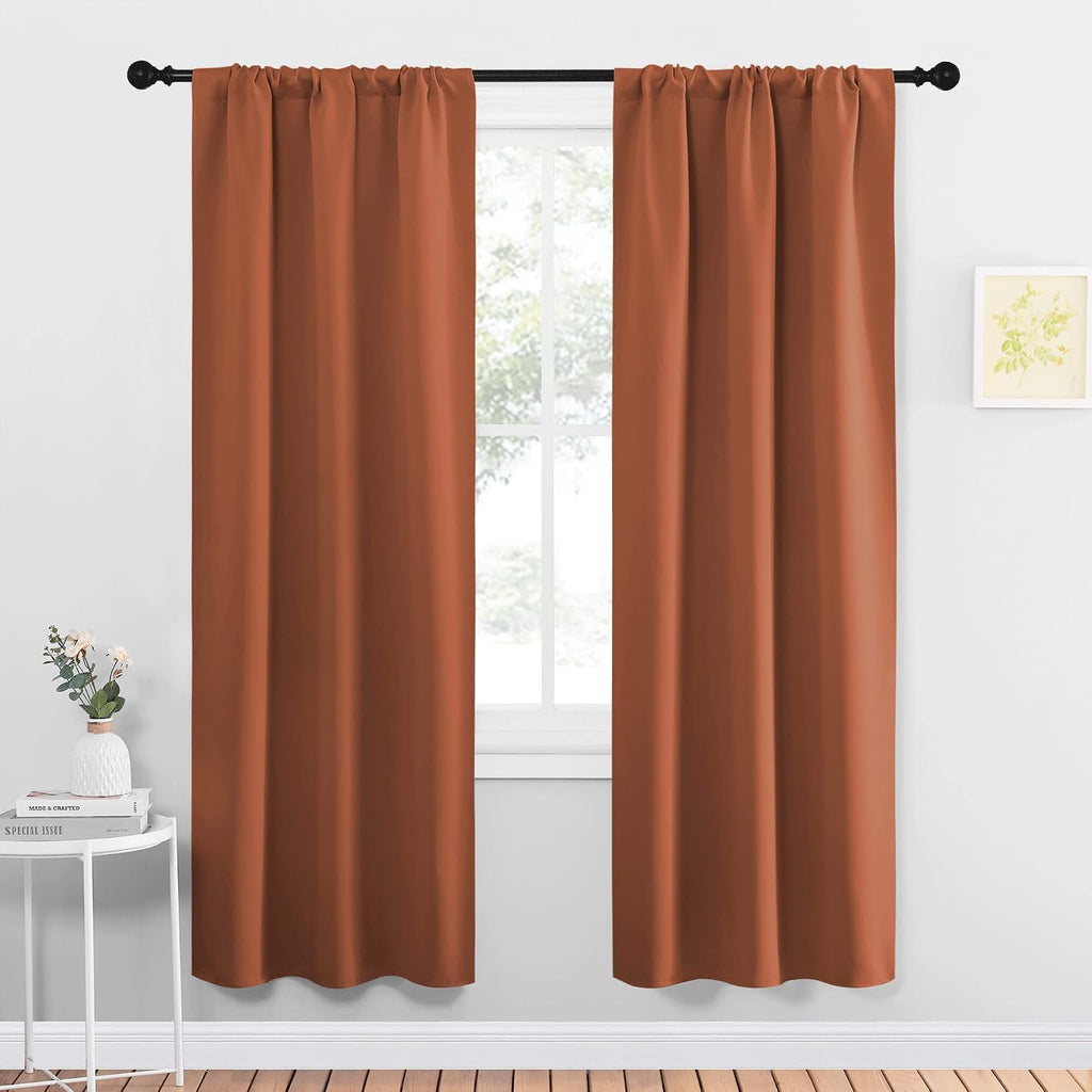 72"L x 34"W polyester curtains in Burnt Orange