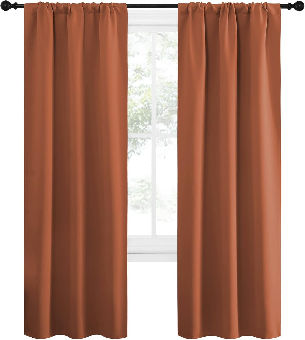 72"L x 34"W polyester curtains in Burnt Orange, alternate view 2